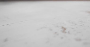 Dekoratif alçı çiçek desenli beyaz turkuaz parmak izinin detaylı yakın çekim yüzeyi.