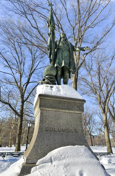 Statuia lui Cristofor Columb - Central Park, NYC — Fotografie, imagine de stoc