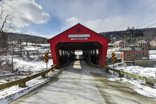 Taftsville kapalı köprü - Vermont — Stok fotoğraf