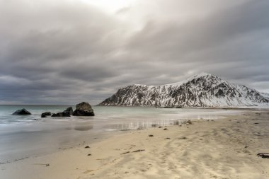 Skagsanden beach, Lofoten Adaları, Norveç