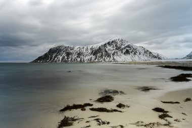 Skagsanden beach, Lofoten Adaları, Norveç