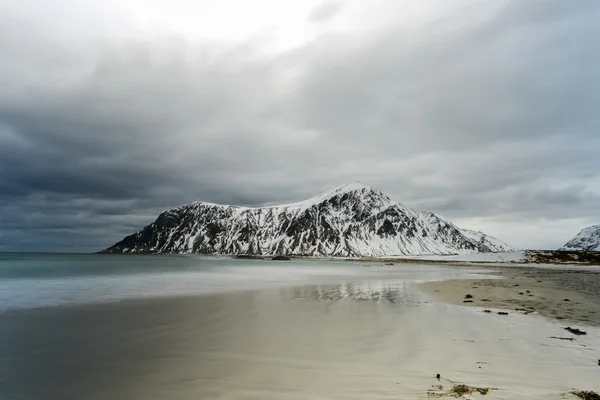 Skagsanden beach, Lofoten Adaları, Norveç — Stok fotoğraf