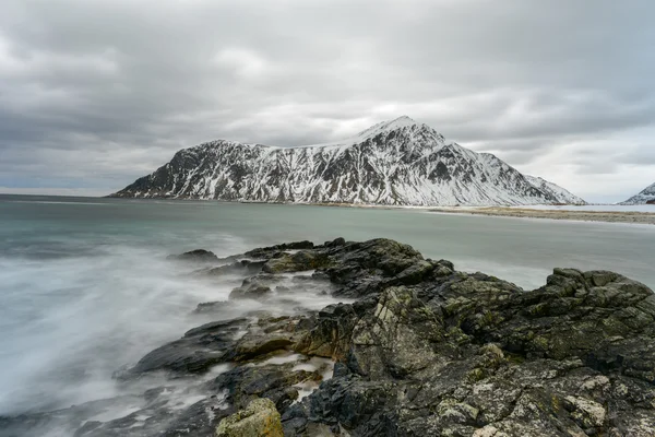 Skagsanden beach, Lofoty, Norwegia — Zdjęcie stockowe