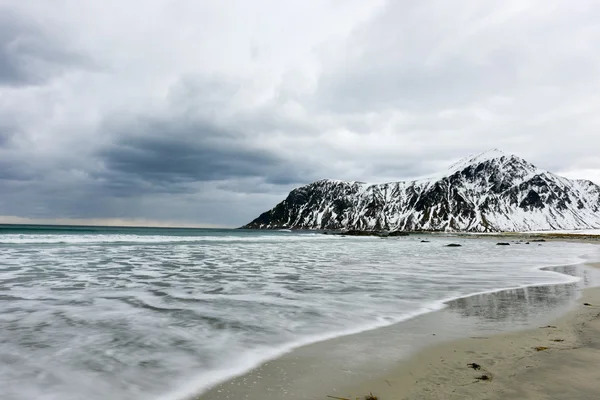 Skagsanden beach, Lofoty, Norwegia — Zdjęcie stockowe