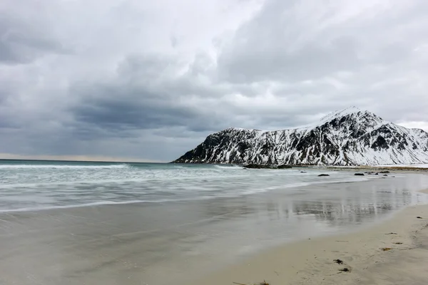 Skagsanden beach, Lofoty, Norwegia — Zdjęcie stockowe