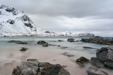Skagsanden beach, Lofoten Adaları, Norveç