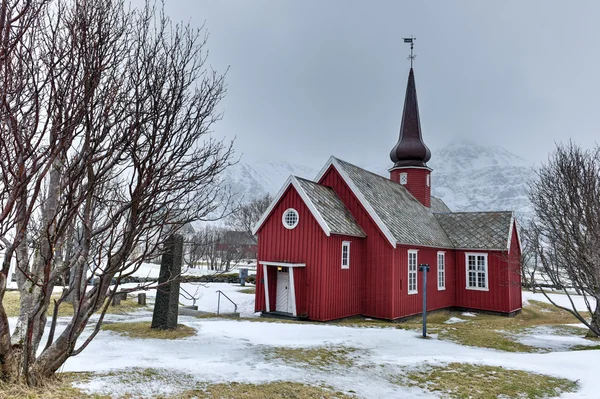 Flakstad Kilisesi - Lofoten Adaları, Norveç — Stok fotoğraf