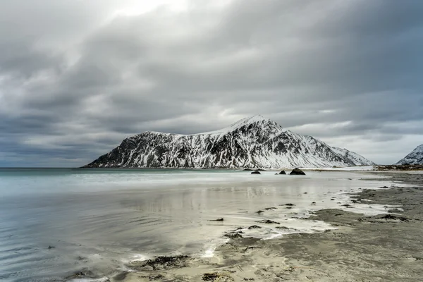Skagsanden beach, Lofoten Islands, Noruega — Fotografia de Stock