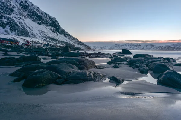 Vikten beach - lofoten beach, Norwegen — Stockfoto