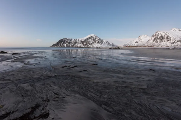 Skagsanden beach, Lofotens öar, Norge — Stockfoto