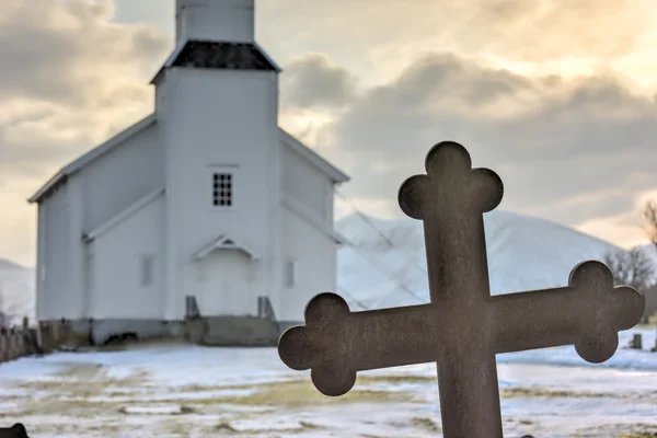 Gimsoy Kościół - Norwegia — Zdjęcie stockowe