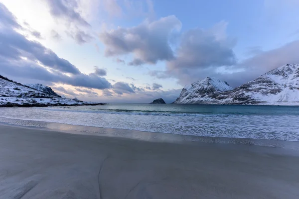 Haukland beach, Lofoty, Norwegia — Zdjęcie stockowe