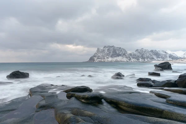 Utakleiv ビーチ、ロフォーテン諸島ノルウェー — ストック写真