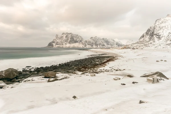 Utakleiv plaży, Lofoty, Norwegia — Zdjęcie stockowe