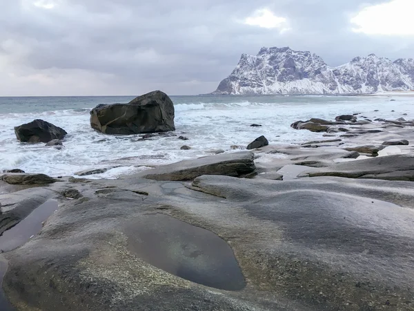 Utakleiv Beach, Lofoten Islands, Norway — Stock Photo, Image