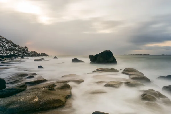 Utakleiv beach, Lofotens öar, Norge — Stockfoto