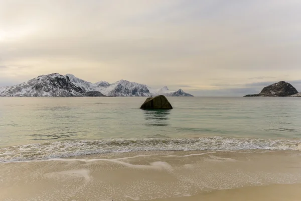 Haukland Beach - Lofoten Adaları, Norveç — Stok fotoğraf