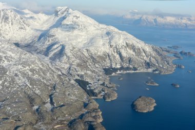 Havadan görünümü Lofoten Adaları, Norveç