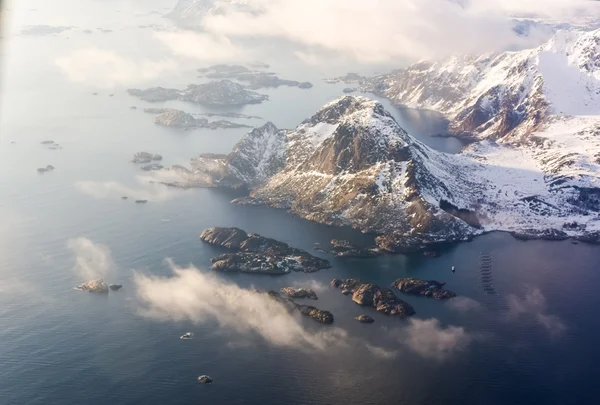 Havadan görünümü Lofoten Adaları, Norveç — Stok fotoğraf