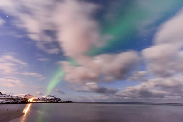 Skagsanden strand, Lofoten eilanden, Noorwegen — Stockfoto