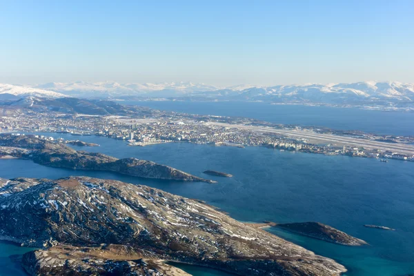 -ノルウェーのロフォーテン諸島空撮 — ストック写真