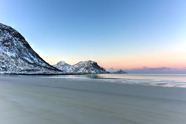 Haukland beach, Lofoty, Norwegia — Zdjęcie stockowe
