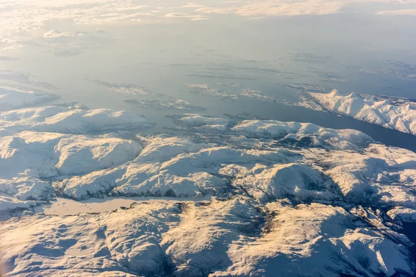 Letecký pohled - fjordy Norska — Stock fotografie