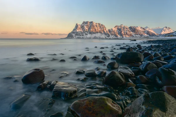 Utakleiv plaży, Lofoty, Norwegia — Zdjęcie stockowe