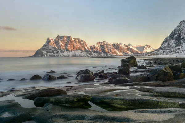 Utakleiv beach, Lofoten ostrovy, Norsko — Stock fotografie
