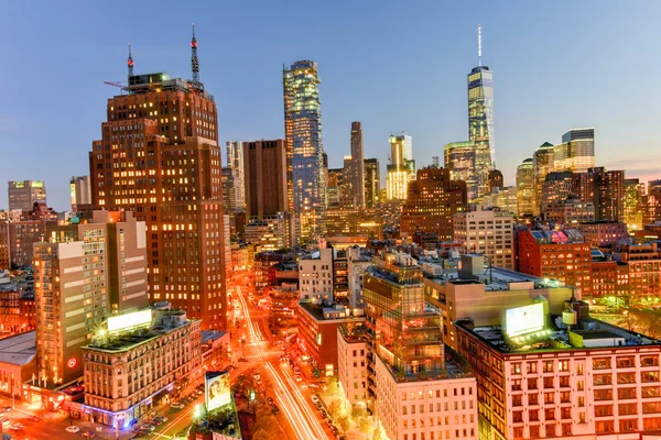 Skyline van Downtown nyc — Stockfoto