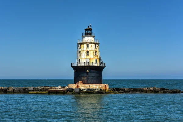 Harbor of Refuge ljus fyr — Stockfoto