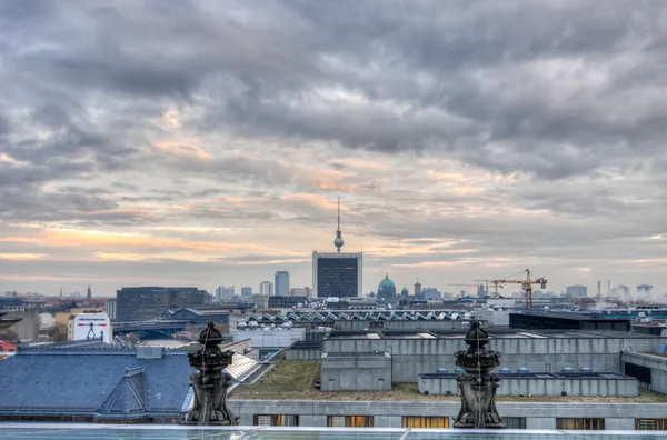Panoráma města Berlín večer — Stock fotografie