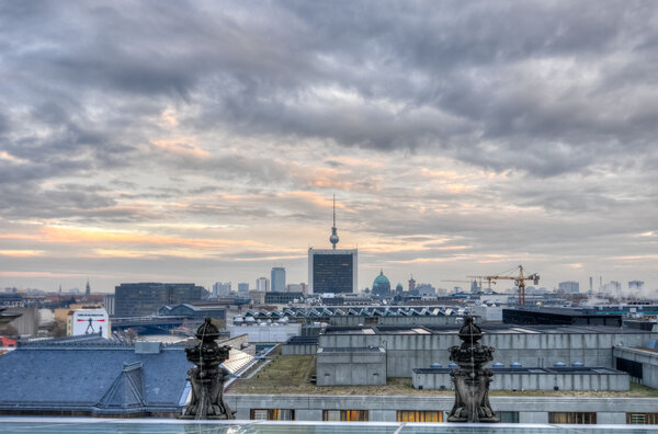 Berlin, Germany - November 10, 2011: View of the Berlin Skyline from the Reichstag