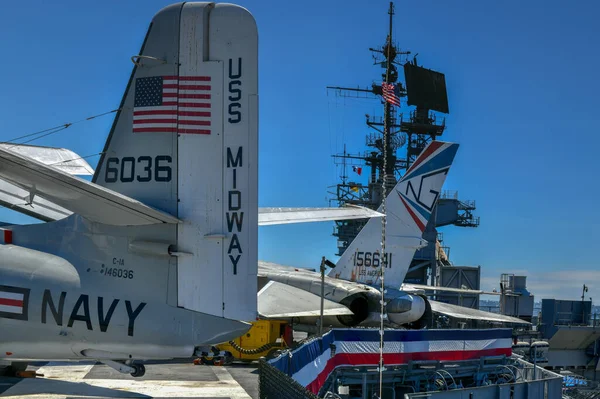 샌디에 San Diego 2020 해군의 항공모함이다 대전이 현재는 박물관 선박으로 — 스톡 사진