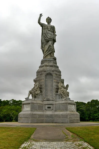 Monumento Nacional Los Antepasados Plymouth Massachusetts Erigido Por Sociedad Peregrinos — Foto de Stock