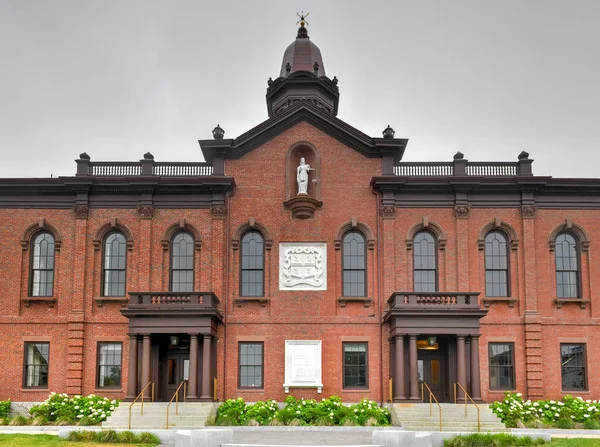 Plymouth Massachusetts Abd Deki Tarihi Belediye Binası Plymouth Pilgrimlerle Ünlüdür — Stok fotoğraf