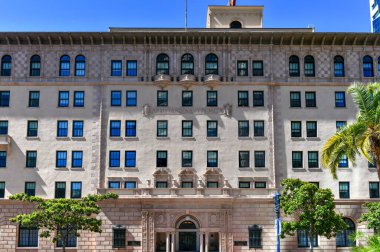San Diego, CA - July 19, 2020: YMCA Building building in the 1920s refashioned as the Guild Hotel in Downtown San Diego, California. clipart