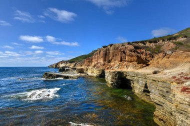 San Diego, Kaliforniya 'daki Cabrillo Ulusal Anıtı' nın kıyı şeridine bakın.