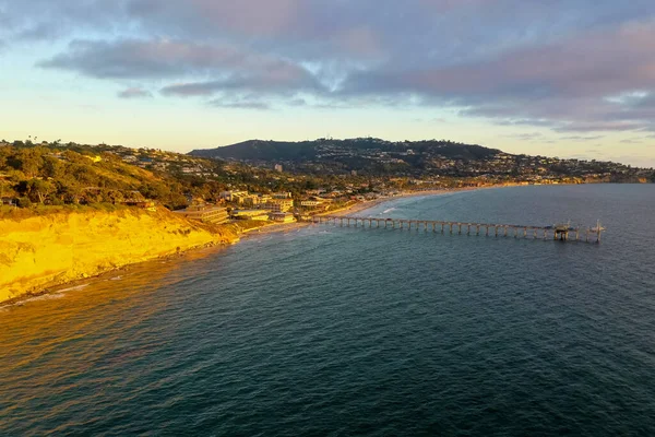 Flygfoto Över Scripps Kustreservat Jolla Kalifornien Vid Solnedgången — Stockfoto