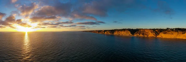 Widok Lotu Ptaka Scripps Coastal Reserve Jolla Kalifornia Zachodzie Słońca — Zdjęcie stockowe