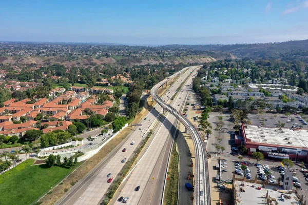 Vista Aérea Tráfego Longo Auto Estrada San Diego Califórnia — Fotografia de Stock