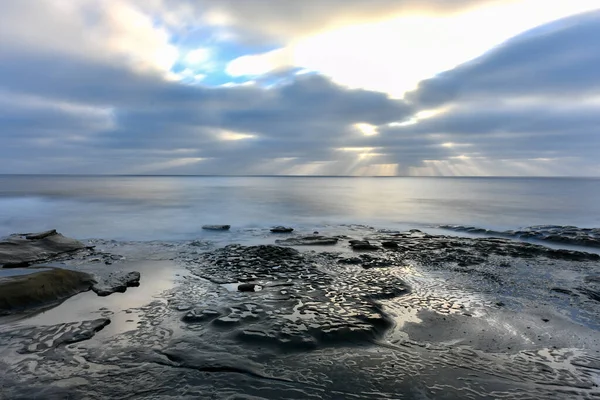 Zonsondergang Bij Getijdenpoelen San Diego Californië — Stockfoto