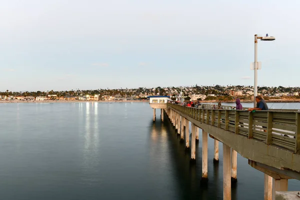 Coucher Soleil Bord Jetée Ocean Beach San Diego Californie — Photo