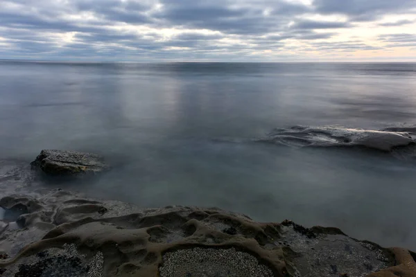 Pôr Sol Nas Piscinas Maré San Diego Califórnia — Fotografia de Stock