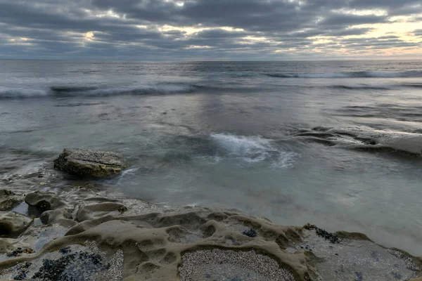 Sonnenuntergang Den Gezeitenpools Jolla San Diego Kalifornien — Stockfoto