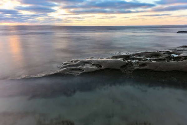 Zonsondergang Bij Getijdenpoelen San Diego Californië — Stockfoto