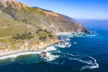 Big Creek Koyu 1. Otoyol ve Big Sur, California, ABD