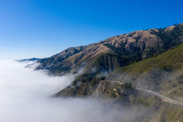 Ocean Ομίχλη Τροχαίο Highway Και Big Sur Καλιφόρνια Ηπα — Φωτογραφία Αρχείου