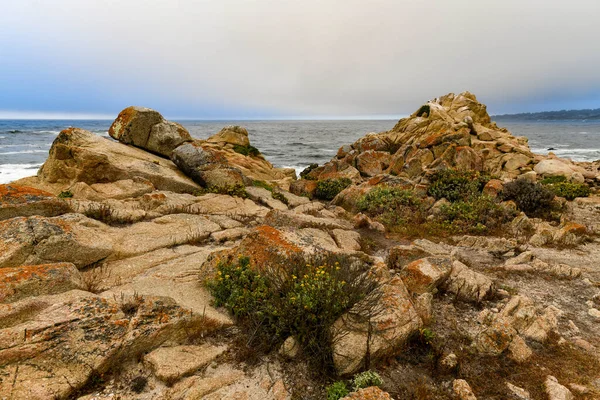 Пейзаж Испанского Залива Вдоль Мильной Дороги Побережье Пеббл Бич Калифорния — стоковое фото