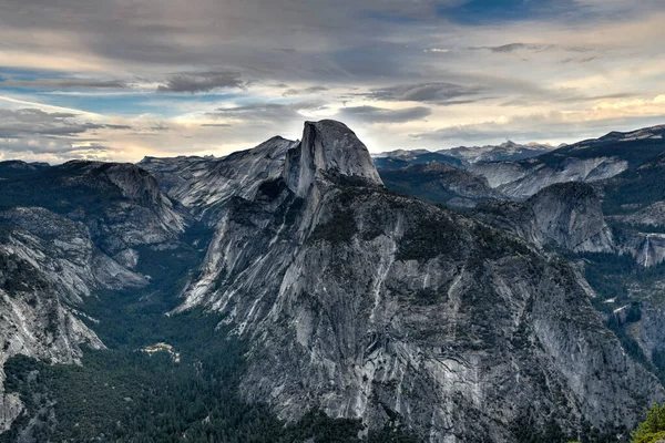 Glacier Point Com Vista Para Vale Yosemite Half Dome Yosemite — Fotografia de Stock